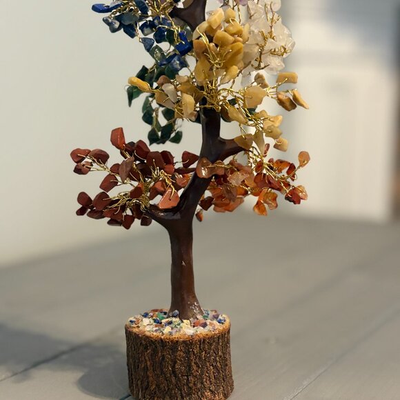 Vintage Chakra Gemstone Tree – Wire Bonsai, Feng Shui Decor, Positive Energy - Picture 1 of 9